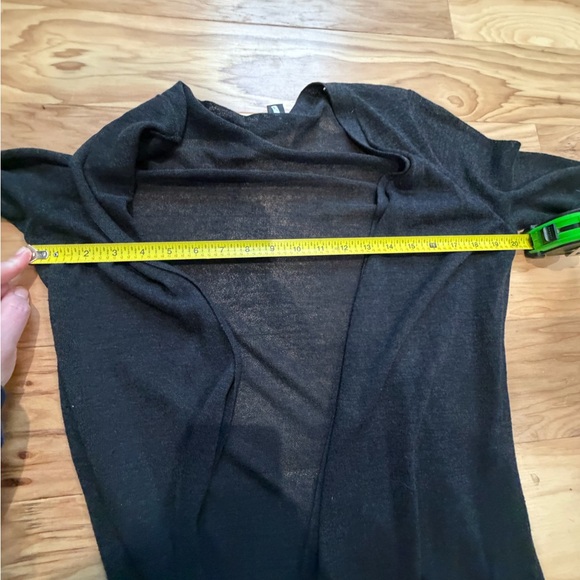 Halogen Linen Blend Long Open Cardigan Sweater Petite Small Black - Picture 7 of 7